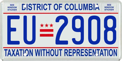 DC license plate EU2908
