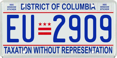 DC license plate EU2909