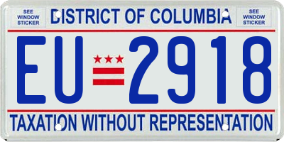 DC license plate EU2918
