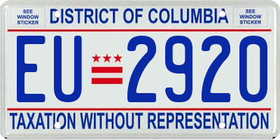 DC license plate EU2920