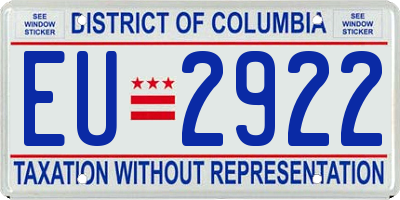 DC license plate EU2922
