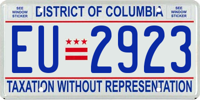 DC license plate EU2923