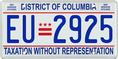 DC license plate EU2925