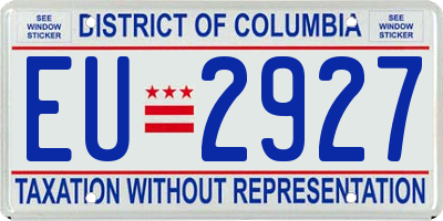 DC license plate EU2927