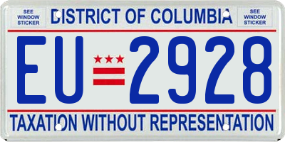 DC license plate EU2928