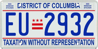 DC license plate EU2932