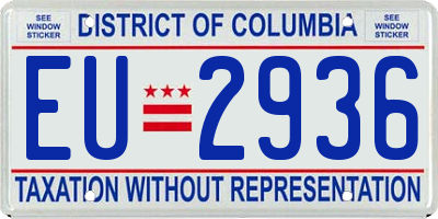 DC license plate EU2936