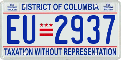 DC license plate EU2937