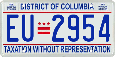 DC license plate EU2954