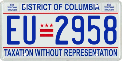 DC license plate EU2958