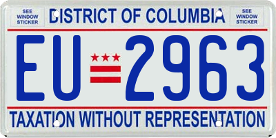DC license plate EU2963