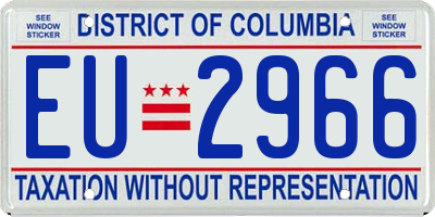 DC license plate EU2966