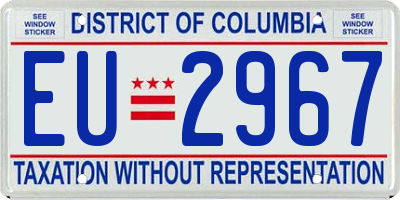 DC license plate EU2967