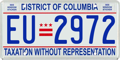 DC license plate EU2972
