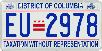 DC license plate EU2978
