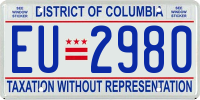 DC license plate EU2980