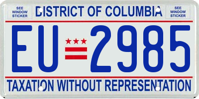 DC license plate EU2985