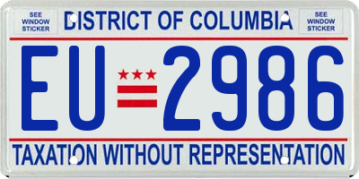 DC license plate EU2986