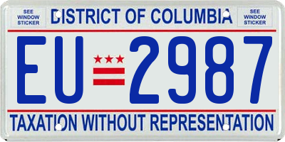 DC license plate EU2987