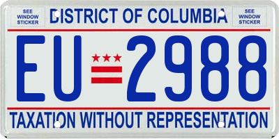DC license plate EU2988
