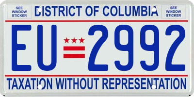 DC license plate EU2992