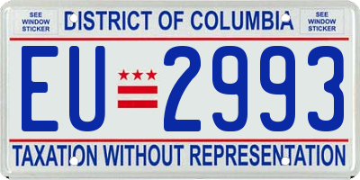 DC license plate EU2993