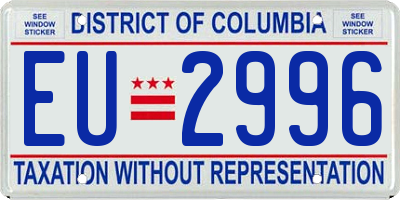 DC license plate EU2996