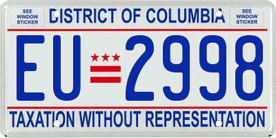 DC license plate EU2998