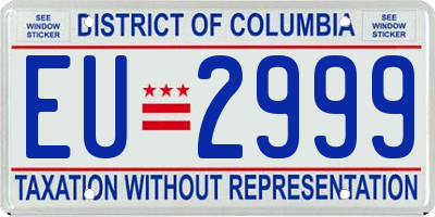 DC license plate EU2999