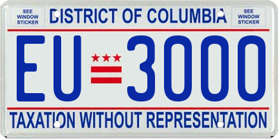 DC license plate EU3000