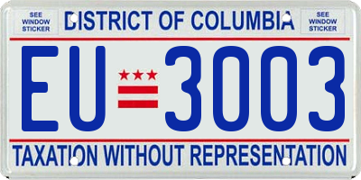 DC license plate EU3003