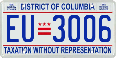 DC license plate EU3006