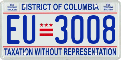 DC license plate EU3008