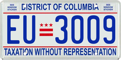 DC license plate EU3009