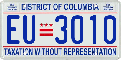 DC license plate EU3010
