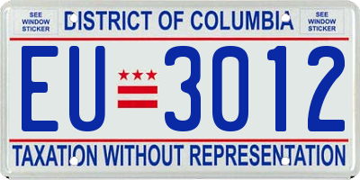 DC license plate EU3012