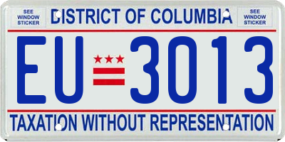 DC license plate EU3013