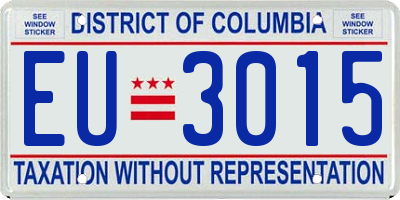 DC license plate EU3015