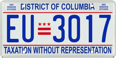 DC license plate EU3017