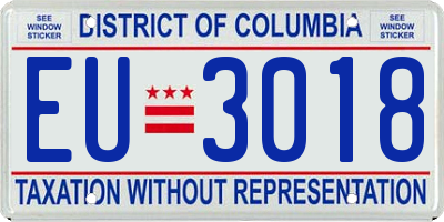 DC license plate EU3018