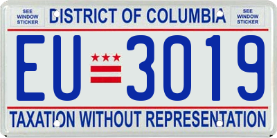 DC license plate EU3019