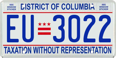 DC license plate EU3022