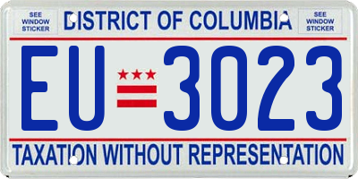 DC license plate EU3023