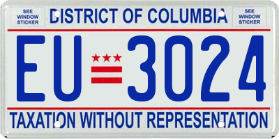 DC license plate EU3024