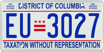 DC license plate EU3027