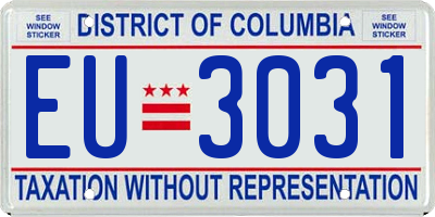 DC license plate EU3031