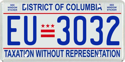 DC license plate EU3032