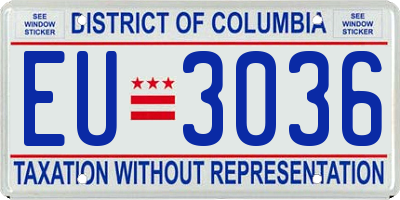DC license plate EU3036