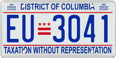 DC license plate EU3041