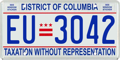 DC license plate EU3042